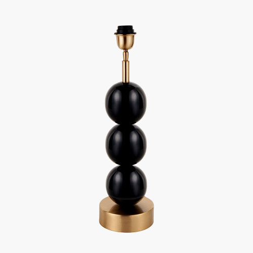 Sofia Black and Gold Enamel 3 Ball Table Lamp