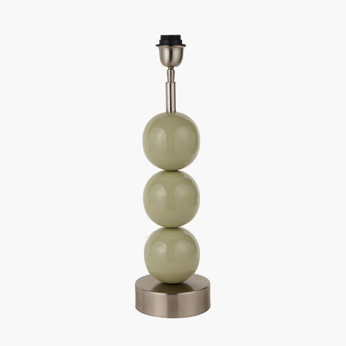 Sofia Sage and Silver Enamel 3 Ball Table Lamp