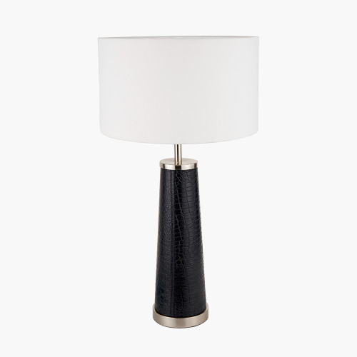 Laurence Blk Base & Henry 40cm White shade