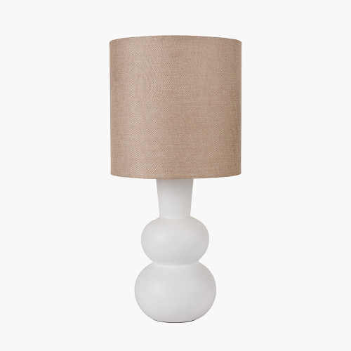 Aaliyah White Curved Bottle Ceramic Table Lamp