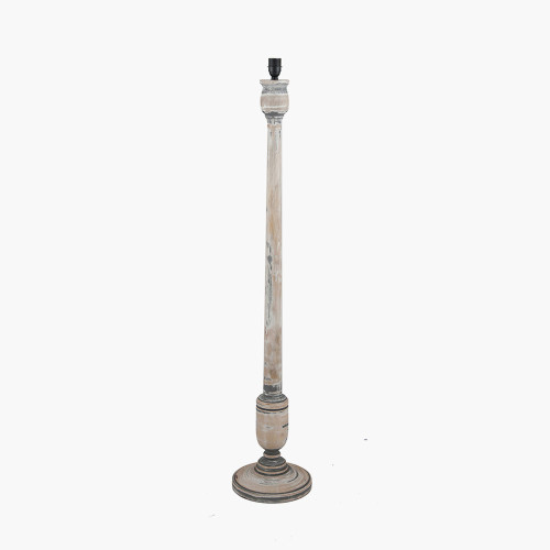 Grey & White Wash Mango Wood Floor Lamp