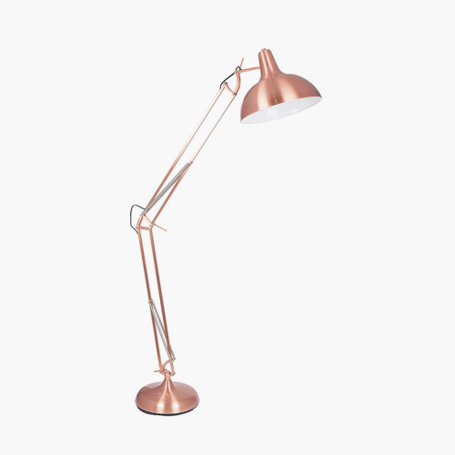 Brushed Copper Metal Task Floor Lamp