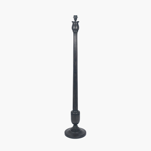 Antique Black Candle Stick Wood Floor Lamp