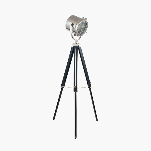 Black and Silver Tripod Marine Floor Lamp