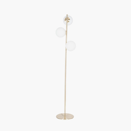 White Orb and Gold Metal Floor Lamp