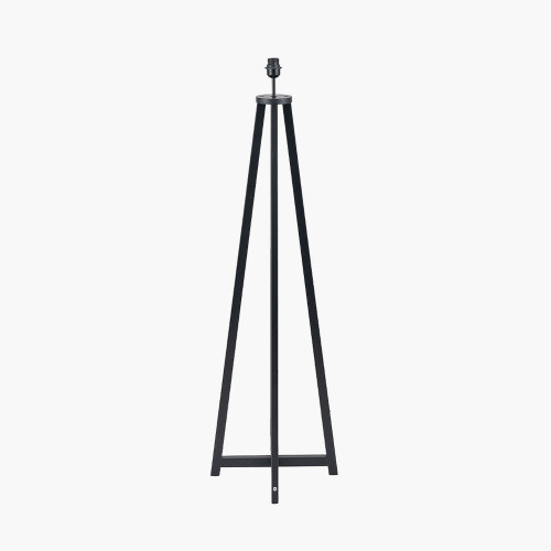 Whitby Matt Black Wood Tapered 4 Post Floor Lamp