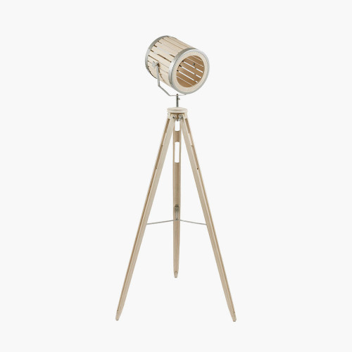 Staithes Natural & Silver Marine Tripod Floor Lamp