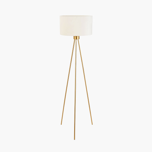 Houston Brushed Brass Tripod Floor Lamp