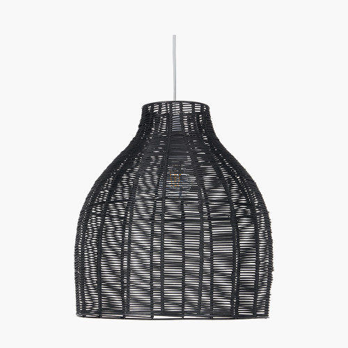 Caswell Black Rattan Cloche Pendant