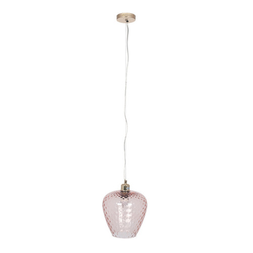 Textured Blush Coloured Glass Electrified Pendant