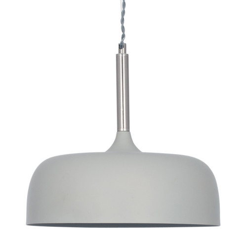 Matt Grey Domed Metal Pendant