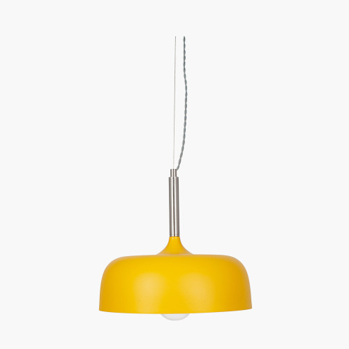 Matt Mustard Domed Metal Pendant