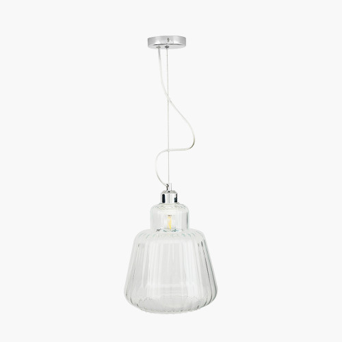 Porto Clear Optic Glass Tapered Pendant