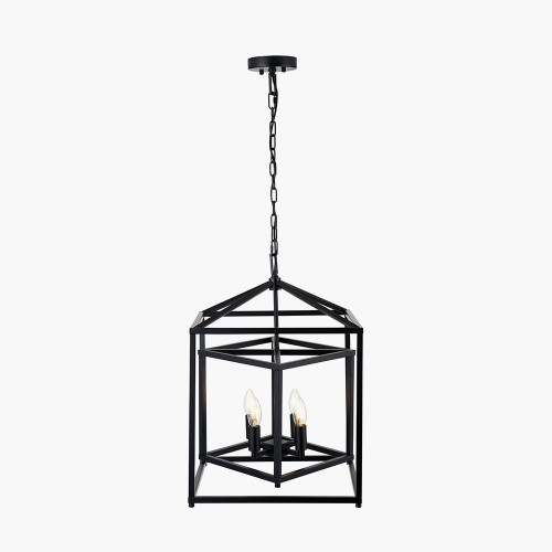 Anis Black Metal 4 Light Cube Pendant