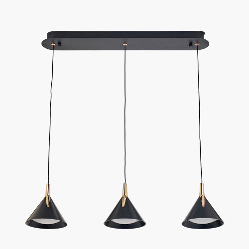 Astarion Black & Gold 3 Drop LED Pendant