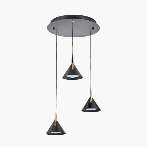 Astarion Black & Gold Multi Drop LED Pendant