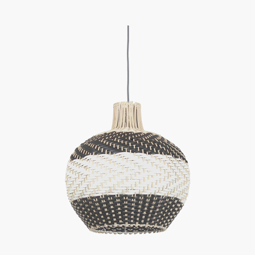 Rowan Rattan, Black & White Woven Pendant