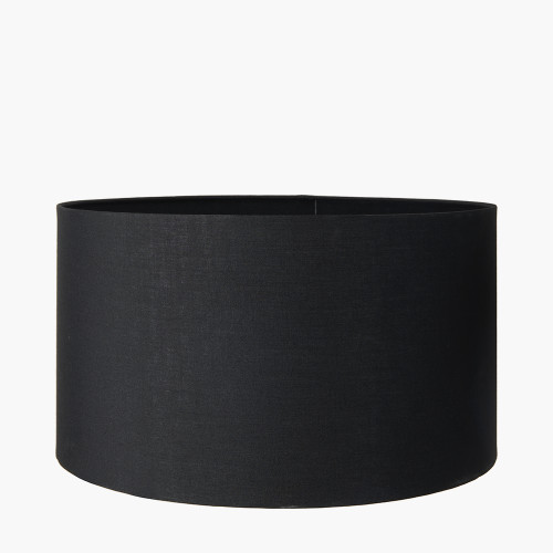 25cm Black Poly Cotton Cylinder Drum Shade