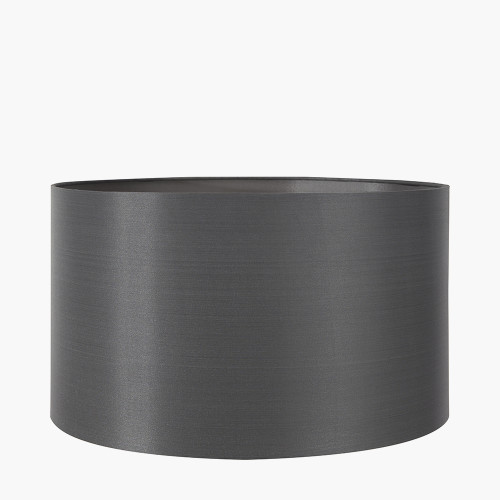 45cm Steel Grey Silk Lined Cylinder Shade