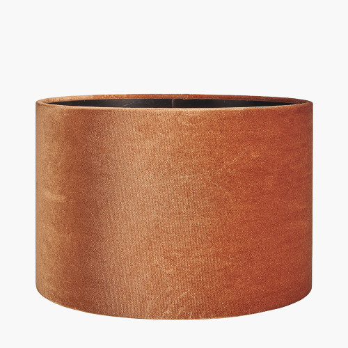 Bow 30cm Tobacco Velvet Cylinder Shade