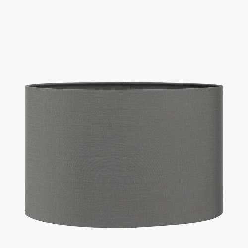 30cm Steel Grey Oval Poly Cotton Shade
