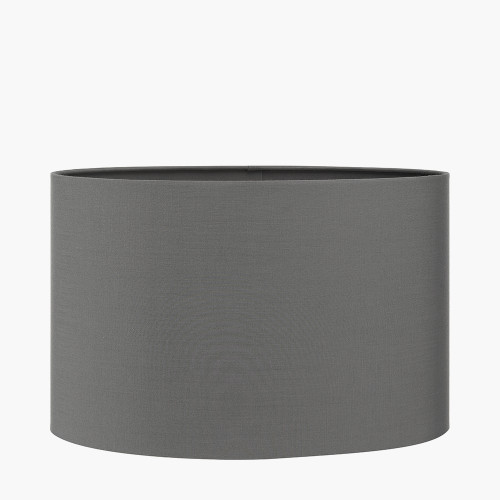 25cm Steel Grey Oval Poly Cotton Shade