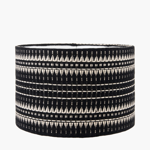 Ladakh 35cm Black and White Woven Cylinder Shade