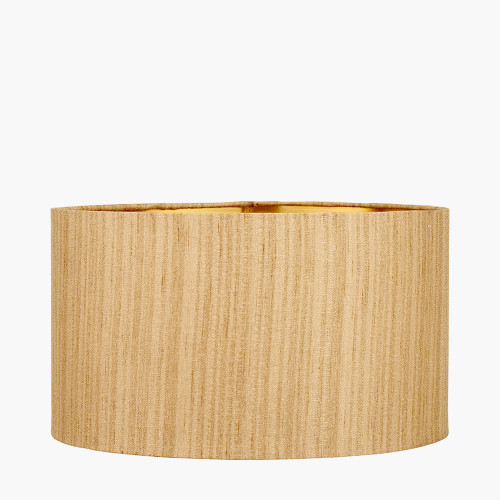 30cm Gold Faux Silk Cylinder Shade