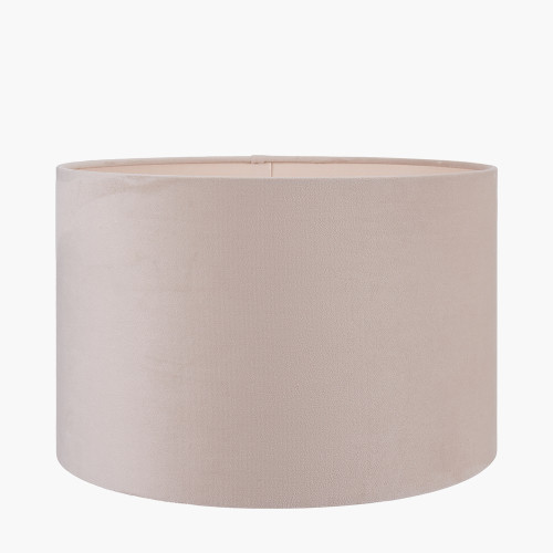 Rene 40cm Greige Velvet Cylinder Shade