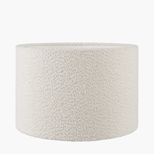 Rouen 30cm White Boucle Cylinder Shade