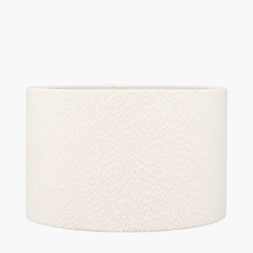 Rouen 45cm White Boucle Cylinder Shade