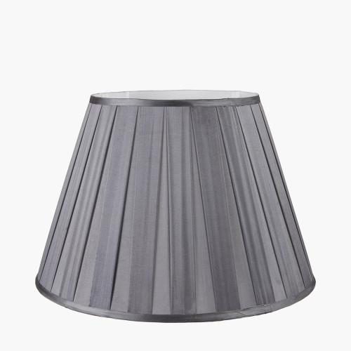 Maya 40cm Steel Grey Silk Box Pleat Shade