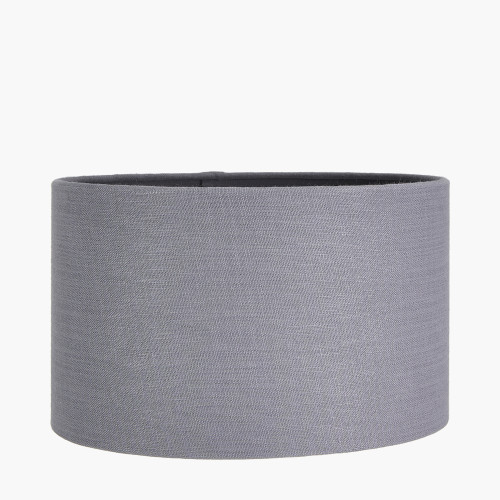 Lino 25cm Steel Grey Self Lined Linen Drum Lampshade