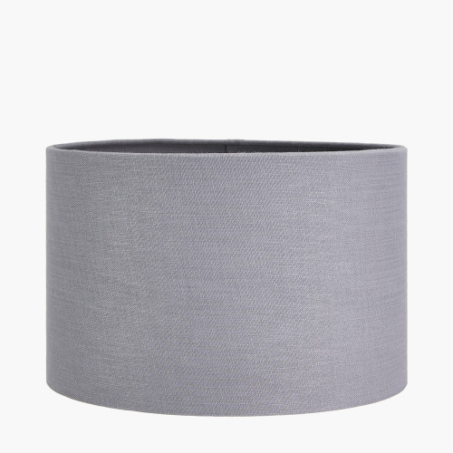 Lino 30cm Steel Grey Self Lined Linen Drum Lampshade