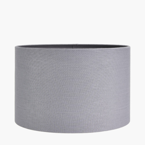 Lino 35cm Steel Grey Self Lined Linen Drum Shade 