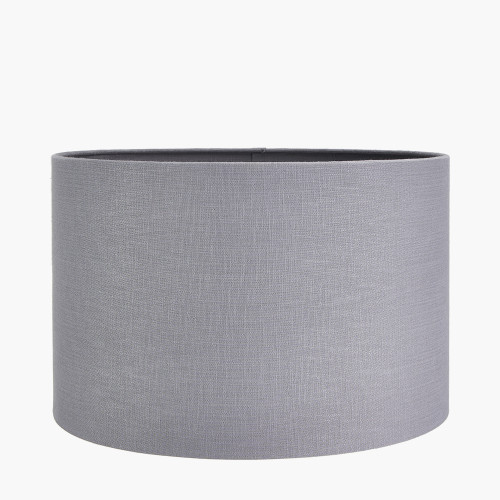 Lino 40cm Steel Grey Self Lined Linen Drum Shade 