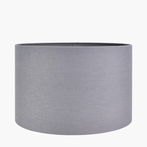 Lino 45cm Steel Grey Self Lined Linen Drum Shade 