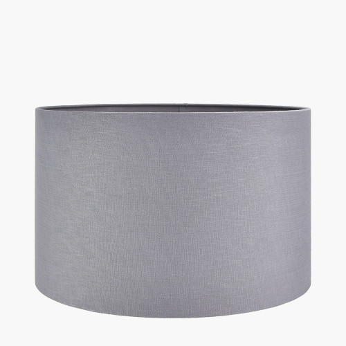 Lino 55cm Steel Grey Self Lined Linen Drum Shade 