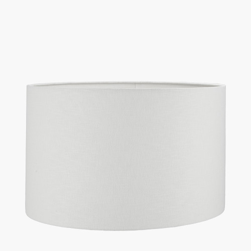 25cm White Self Lined Linen Drum Shade