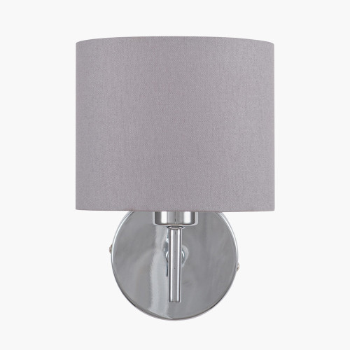 Silver Metal Straight Arm Wall Light