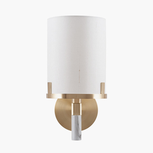 Champagne Gold Metal and Marble Effect Wall Light