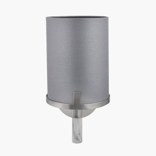 Midland Brushed Nickel and Grey Marble Effect Wall Light