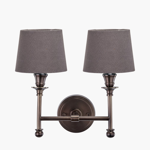 Piero Wall Light & Pelham 15cm grey shade