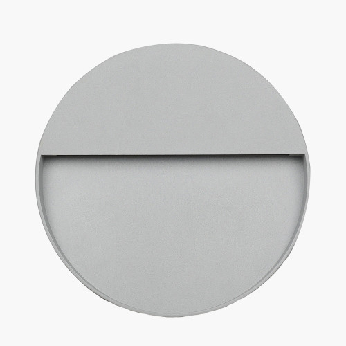 Grey Round Diffused Outdoor Wall Light