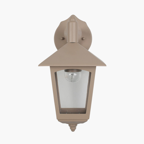 Taupe Metal Lantern Wall Light