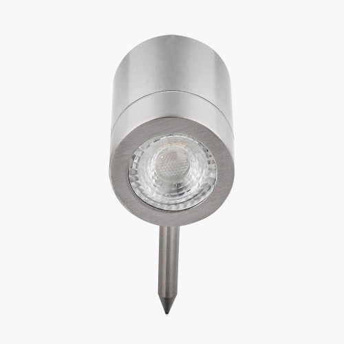 Brushed Steel Metal Directional Ground Spike Light