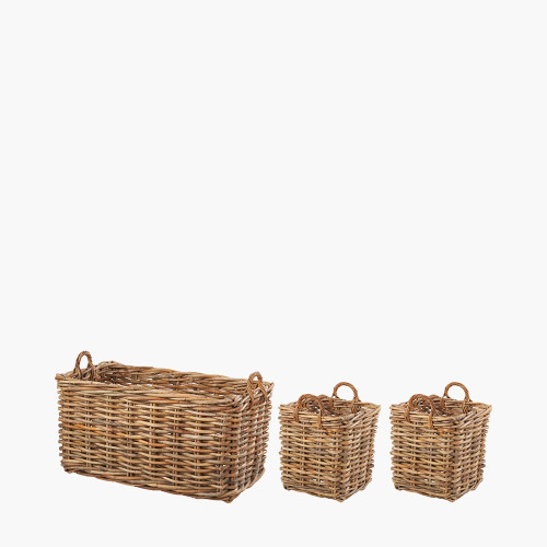 tobs® S/3 Natural Rattan Storage Baskets