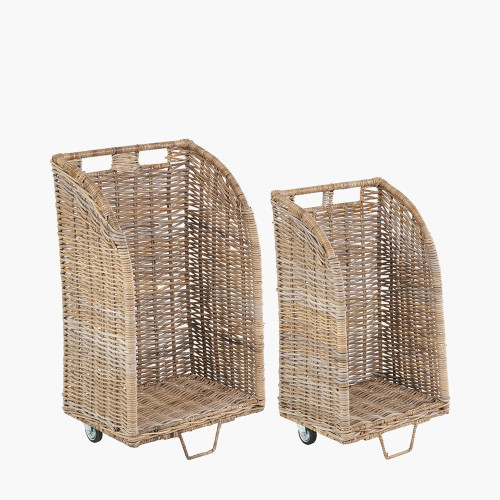 tobs® S/2 Grey Kubu Log Basket Trolleys