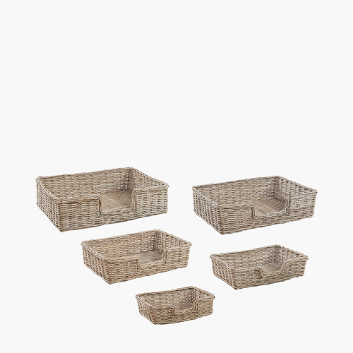 tobs® S/5 Grey Kubu Rattan Basket Dog Beds