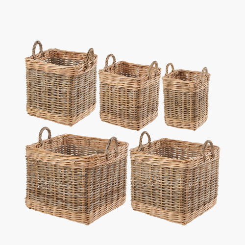 tobs® S/5 Grey/White Kubu Square Baskets